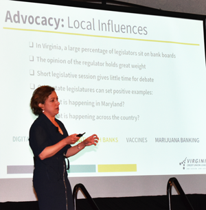 League President/CEO Carrie Hunt highlighted credit unions' most-pressing legislative and regulatory issues