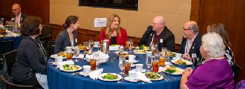 Congresswoman Jennifer Wexton catches up with constituents at the League Congressional Luncheon.