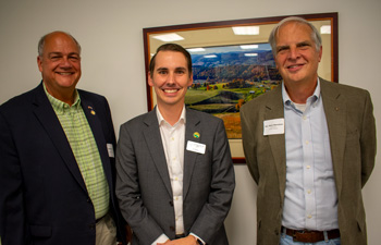 From left: Del. Chris Runion, the League's JT Blau and state Sen. Mark Obenshain.