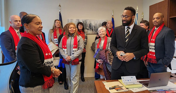 CU Day 2024: Hampton Roads-area credit unions meet with Will Smith, chief of staff to Sen. Louise Lucas.