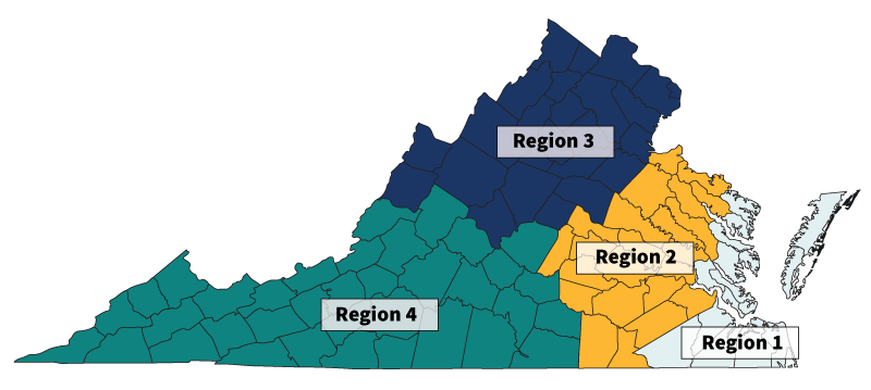 Map of League's Regions