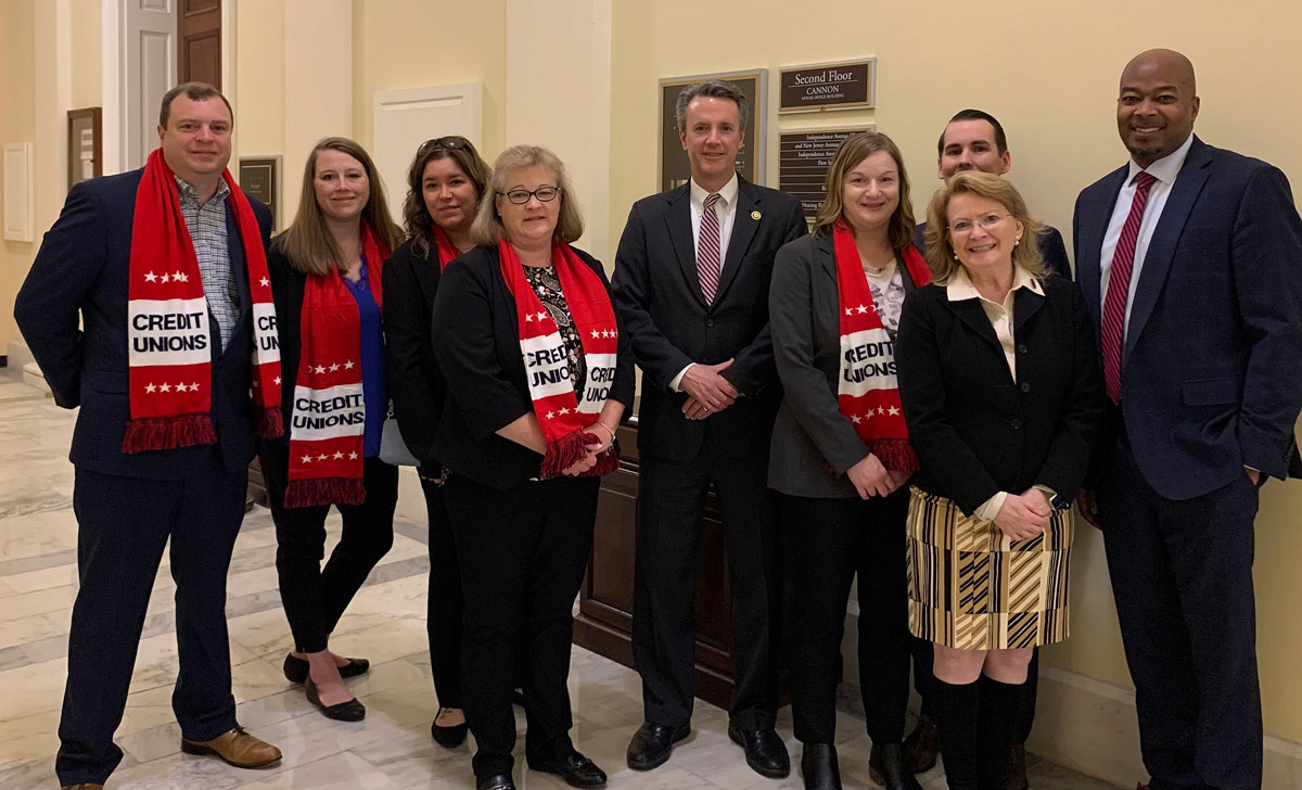 Representatives from BayPort CU, UVA Community CU and ValleyStar CU joined League representatives today to meet with Congressman Ben Cline as part of our Hike The Hill efforts today. 