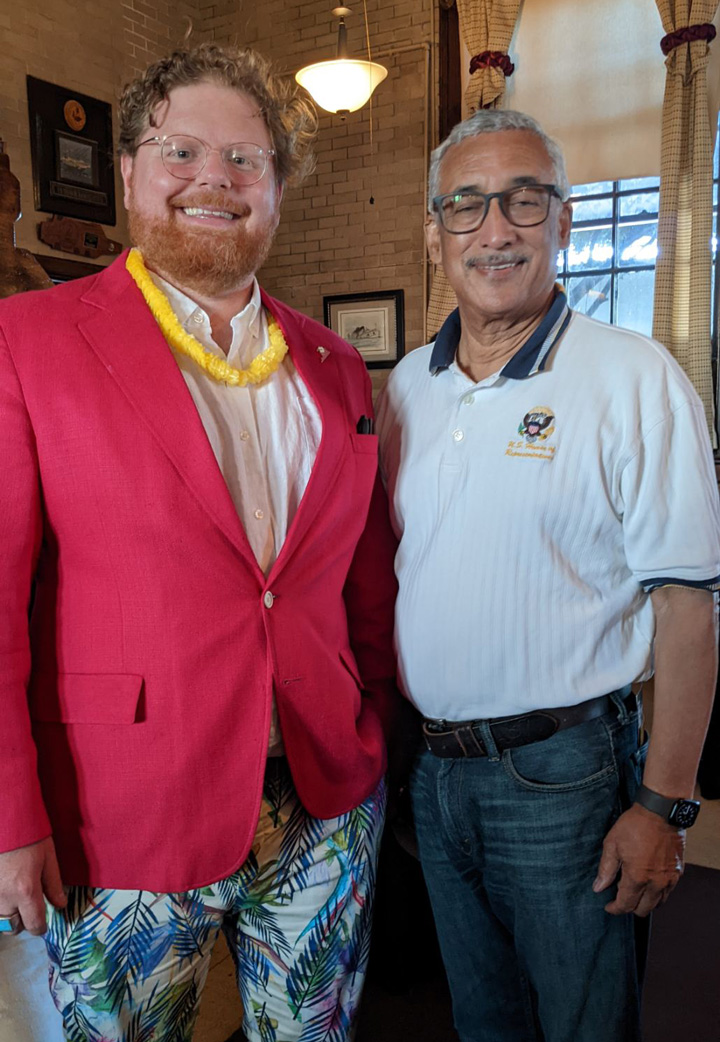 League staff member CeJae Vtipilson with Congressman Bobby Scott