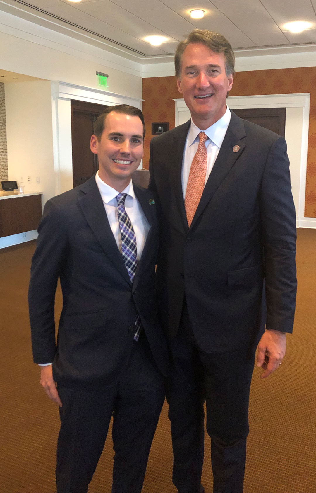 This afternoon, the League's JT Blau (left) met with Gov. Glenn Youngkin at a lunch event. They discussed credit unions, the work they are doing, and ways they can expand services to their communities and their members.