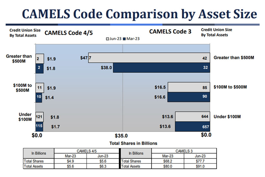 CAMELS Code Comparison By Asset Size