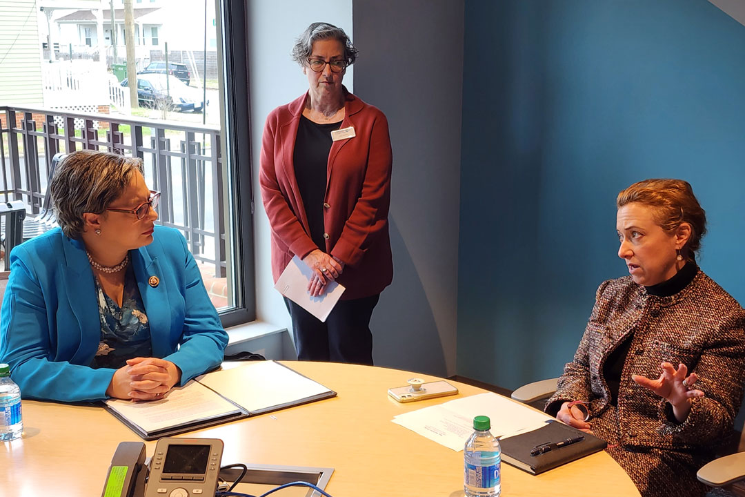 Rep. Jennifer McClellan with Virginia's Deb Wreden and the Virginia Credit Union League's Carrie Hunt.